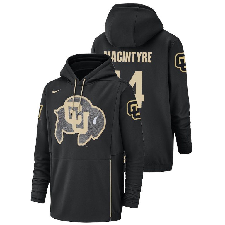 Men's Nike #14 Jay MacIntyre Colorado Buffaloes Football Performance Black Champ Drive Hoodie
