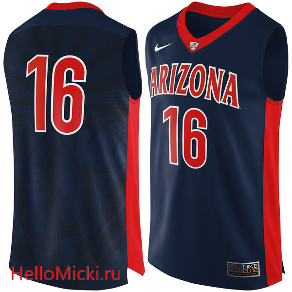 Men's Nike #16 Navy Arizona Wildcats Authentic Basketball Performance Jersey