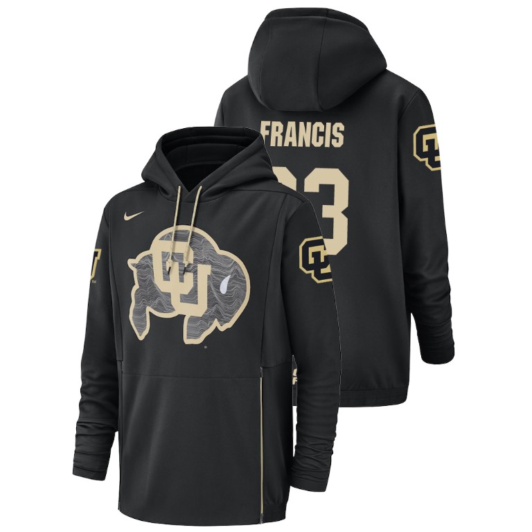 Men's Nike #93 Tyler Francis Colorado Buffaloes Football Performance Black Champ Drive Hoodie