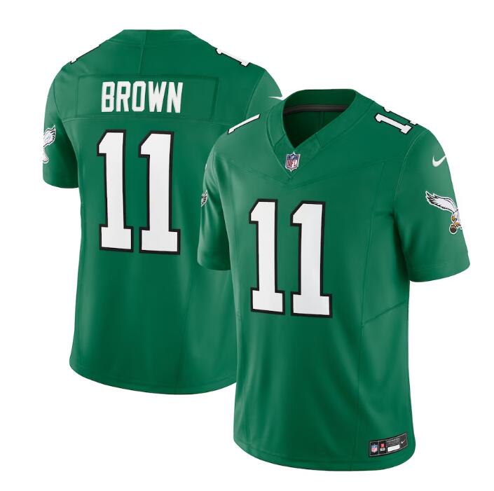Men's Nike A.J. Brown Kelly Green Philadelphia Eagles Alternate Vapor F.U.S.E. Limited Jersey