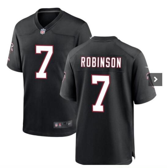 Men's Nike Black Atlanta Falcons Throwback #7 Bijan Robinson Game Jersey