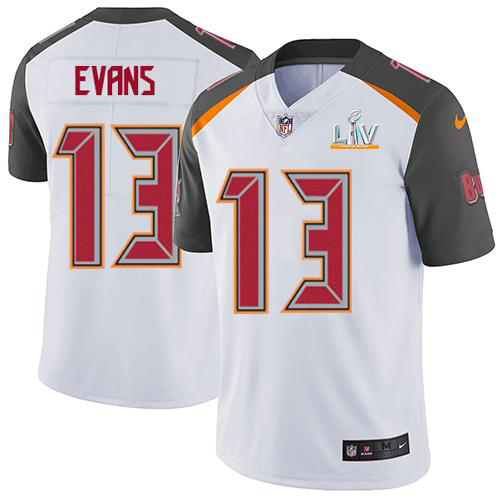 Men's Nike Buccaneers #13 Mike Evans White Super Bowl LV Bound Stitched NFL Vapor Untouchable Limited Jersey