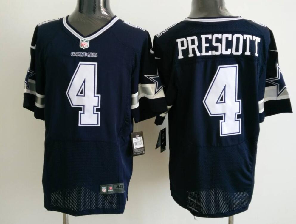 Men's Nike Dallas Cowboys #4 Dak Prescott Navy Blue Team Color Stitched NFL Nike Elite Stitched Jersey