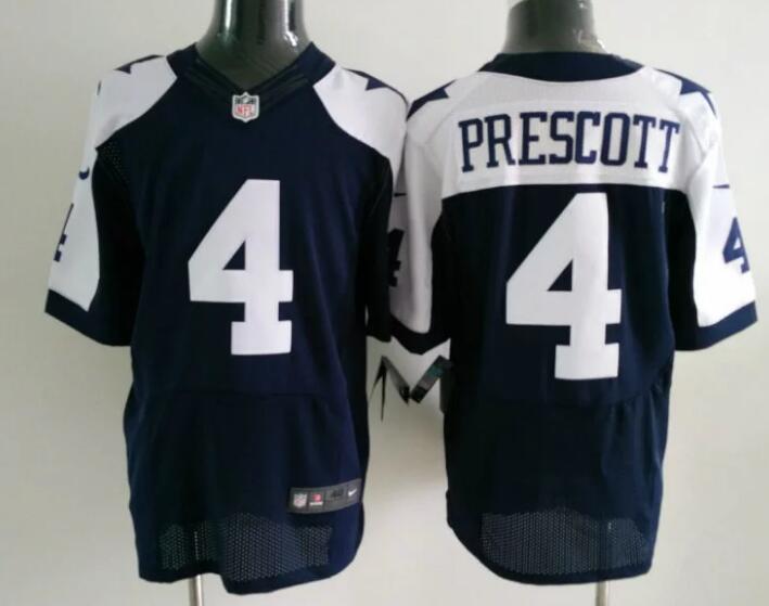 Men's Nike Dallas Cowboys #4 Dak Prescott Navy Blue Throwback Alternate Stitched NFL Nike Elite Stitched Jersey