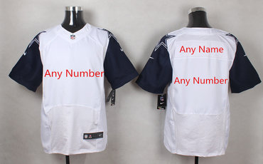 Men's Nike Dallas Cowboys  White Stitched NFL Elite Rush Customized jersey