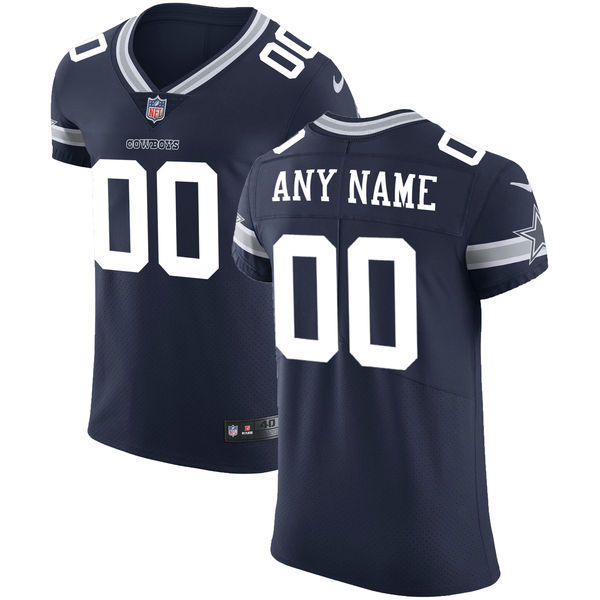 Men's Nike Dallas Cowboys Navy Vapor Untouchable Custom Elite Jersey