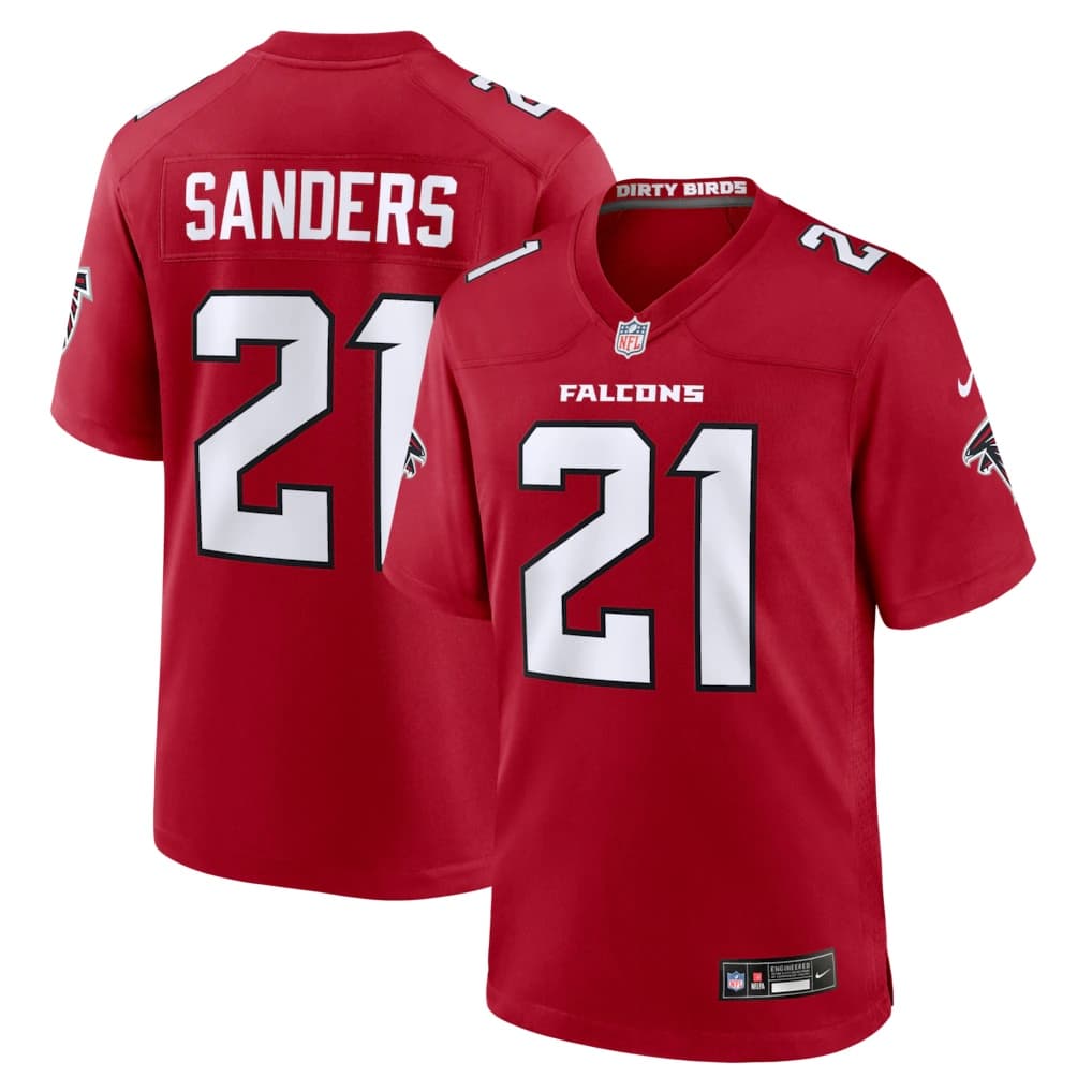 Men's Nike Deion Sanders Red Atlanta Falcons Retired Player Game Jersey