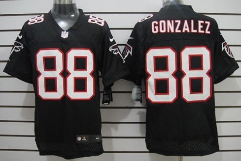 Men's Nike Elite Jersey Atlanta Falcons #88 Tony Gonzalez Black