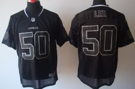 Men's Nike Elite Jersey Dallas Cowboys #50 Sean Lee Lights Out Black Stitched