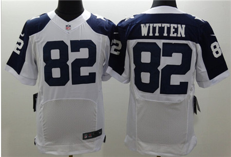 Men's Nike Elite Jersey Dallas Cowboys #82 Jason Witten White Thanksgiving Stitched