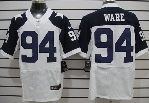 Men's Nike Elite Jersey Dallas Cowboys #94 DeMarcus Ware White Thanksgiving Stitched