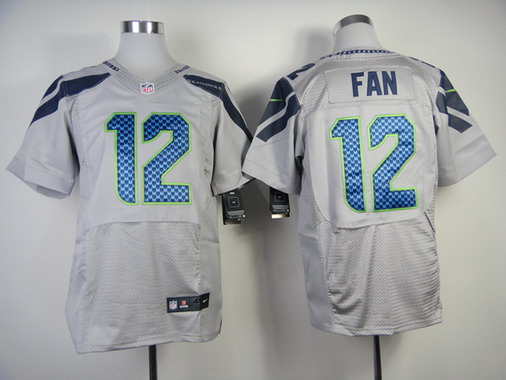 Men's Nike Elite Jersey Seattle Seahawks #12 Fan Silvery