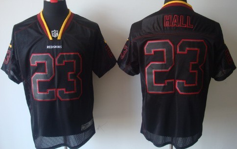 Men's Nike Elite Jersey Washington Redskins #23 DeAngelo Hall Lights Out Black