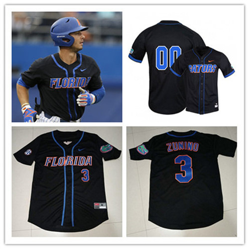 Men's Nike Florida Gators Black Custom Baseball Jersey_副本