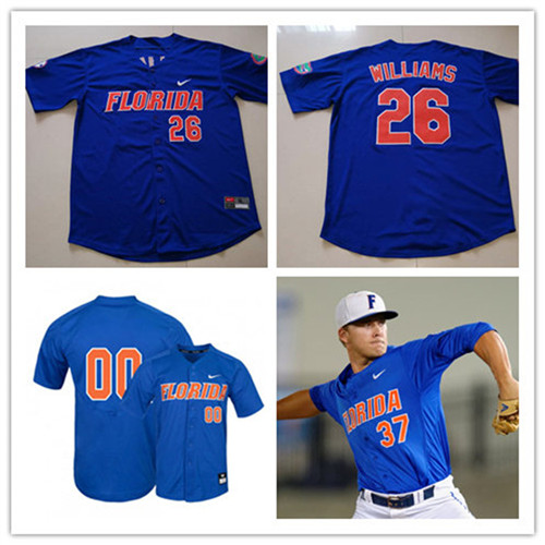 Men's Nike Florida Gators Blue Custom Baseball Jersey_副本
