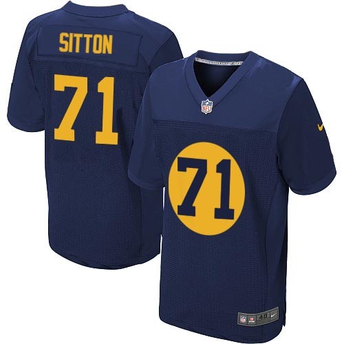 Men's Nike Green Bay Packers #71 Josh Sitton Elite Alternate Jersey - Navy Blue