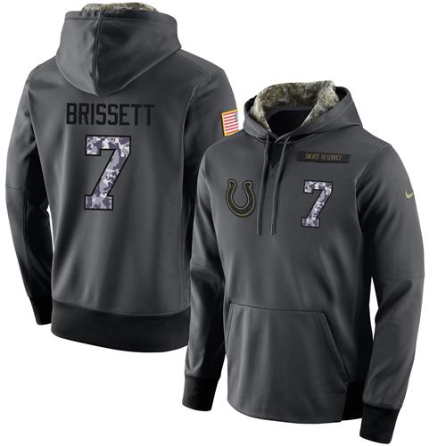 Men's Nike Indianapolis Colts #7 Jacoby Brissett Stitched Black Anthracite Salute to Service Player Performance Hoodie