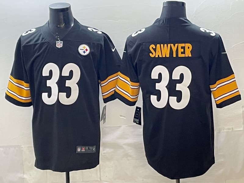 Men's Nike Jack Sawyer Black Pittsburgh Steelers Team  Game Jersey