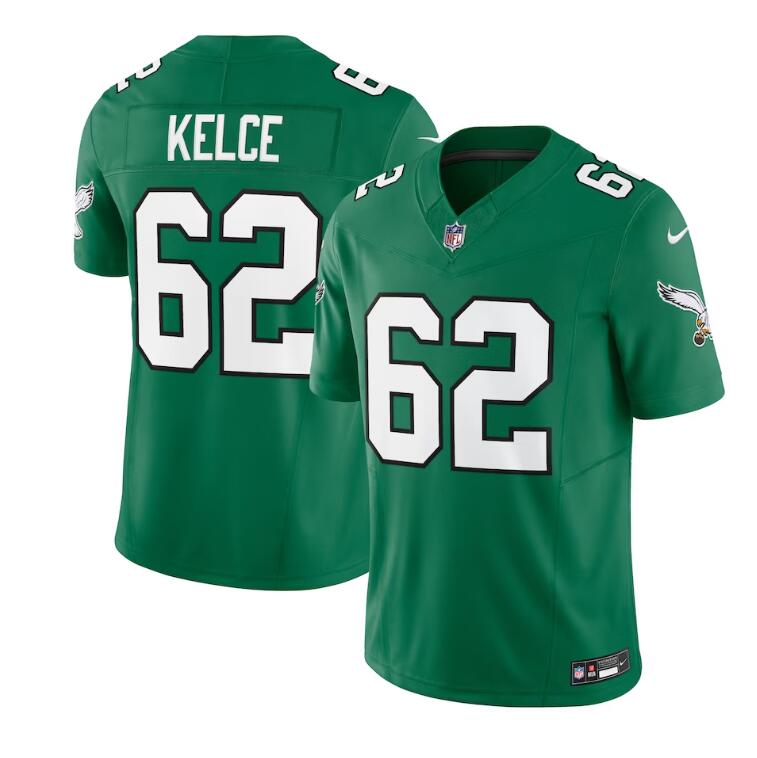 Men's Nike Jason Kelce Kelly Green Philadelphia Eagles Alternate Vapor F.U.S.E. Limited Jersey