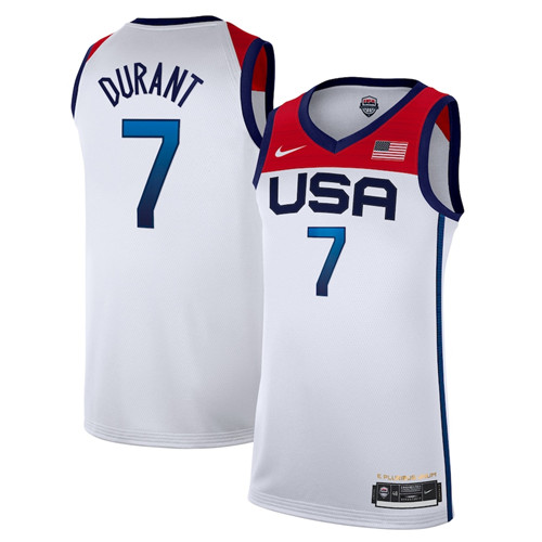 Men's Nike Kevin Durant White USA Basketball 2020 Summer Olympics Player Jersey