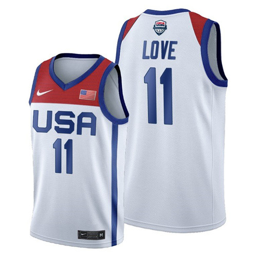 Men's Nike Kevin Love White USA Basketball 2020 Summer Olympics Player Jersey