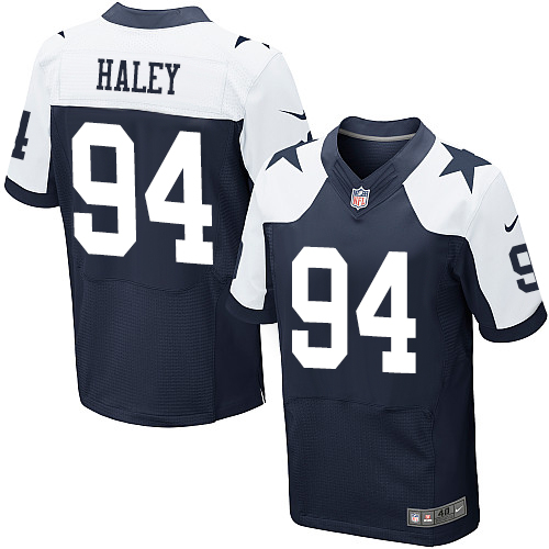 Men's Nike NFL Dallas Cowboys #94 Charles Haley Navy Blue Thanksgiving Alternate Elite Jersey