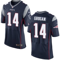 Men's Nike New England Patriots #14 Steve Grogan Navy Blue Team Color Elite NFL Jersey