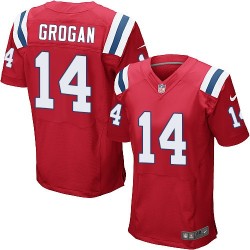 Men's Nike New England Patriots #14 Steve Grogan Red Color Elite NFL Jersey