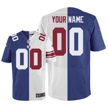 Men's Nike New York Giants Customized Blue_White Two Tone Elite Jersey