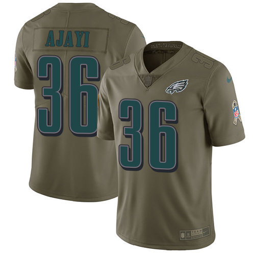 Men's Nike Philadelphia Eagles #36 Jay Ajayi Olive Stitched NFL Limited 2017 Salute To Service Jersey