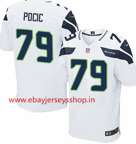 Men's Nike Seattle Seahawks #79 Ethan Pocic Elite White NFL Jersey