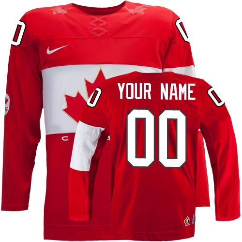 Men's Nike Team Canada Customized Authentic Red Away 2014 Olympic Hockey Jersey