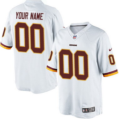 Men's Nike Washington Football Team Customized Nike White Vapor Limited Jersey