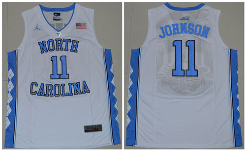 Men's North Carolina Tar Heels #11 Brice Johnson 2016 ACC White College Baseketball Jersey