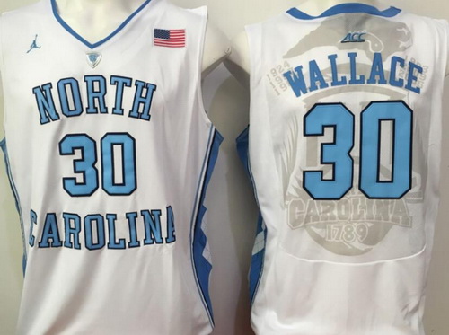 Men's North Carolina Tar Heels #30 Rasheed Wallace White College Basketball 2017 Brand Jordan Swingman Stitched NCAA 