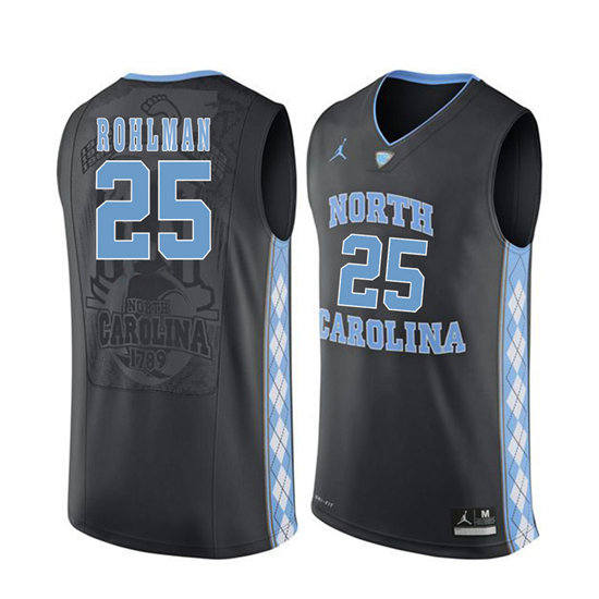 Men's North Carolina Tar Heels Aaron Rohlman 25 Black Soul Swingman Basketball Jersey