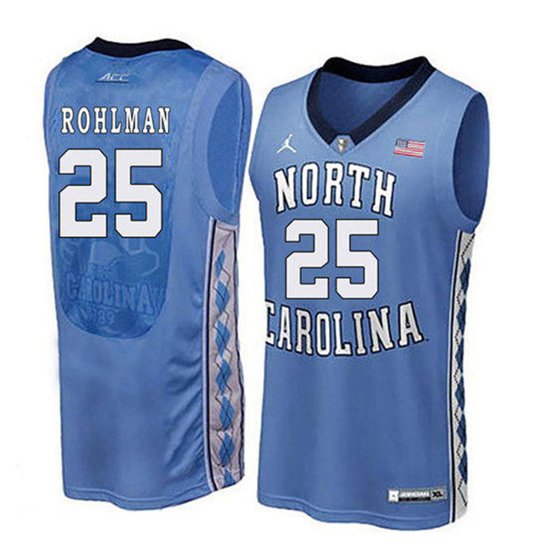 Men's North Carolina Tar Heels Aaron Rohlman 25 Light Blue Soul Swingman Basketball Jersey