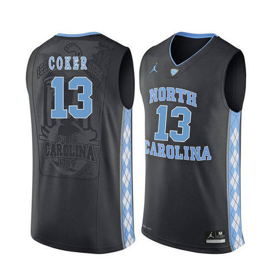 Men's North Carolina Tar Heels Kanler Coker 13 Black Soul Swingman Basketball Jersey