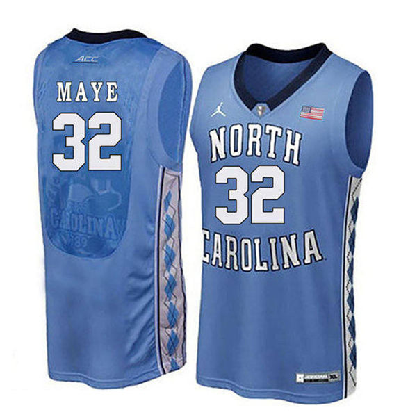 Men's North Carolina Tar Heels Luke Maye 32 Light Blue Soul Swingman Basketball Jersey