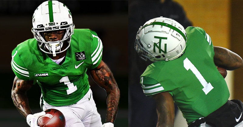 Men's North Texas Mean Green #1 Jaelon Darden Nike Green Retro ERA THROWBACKS Football Jersey