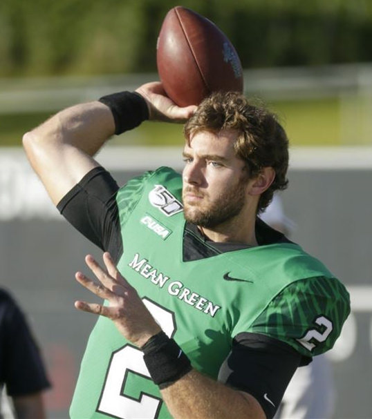 Men's North Texas Mean Green #2 Austin Aune Nike Green Pattern Sleeves College Football Jersey