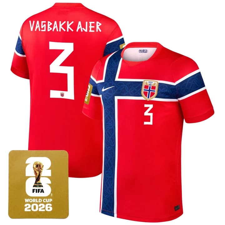 Men's Norway 2026 World Cup National Team Jersey 7 Kristoffer Ajer