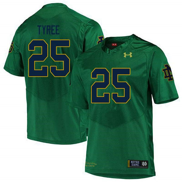 Men's Notre Dame Fighting Irish #25 Chris Tyree Green Alternate Under Armour Stitched College Football Jersey