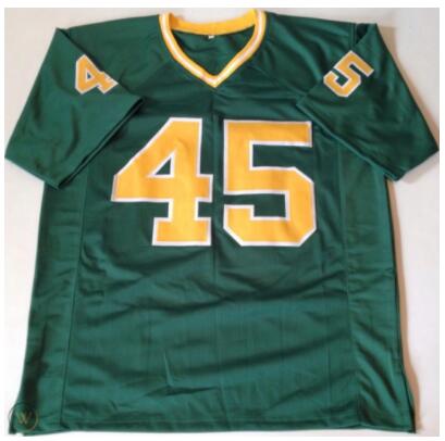 Men's Notre Dame Fighting Irish #45 Rudy Ruettiger Never Quit Green Throwback Jersey