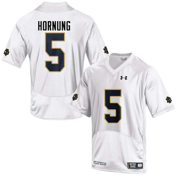 Men's Notre Dame Fighting Irish #5 Paul Hornung Under Armour White College Football Game Jersey