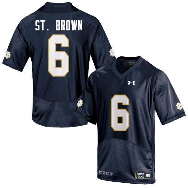 Men's Notre Dame Fighting Irish #6 Equanimeous St. Brown Under Armour Navy College Football Game Jersey