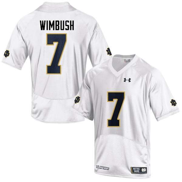 Men's Notre Dame Fighting Irish #7 Brandon Wimbush Under Armour White College Football Game Jersey