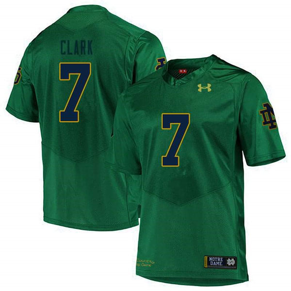 Men's Notre Dame Fighting Irish #7 Brendon Clark Green Alternate Under Armour Stitched College Football Jersey