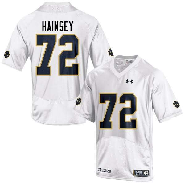 Men's Notre Dame Fighting Irish #72 Robert Hainsey Under Armour White College Football Game Jersey
