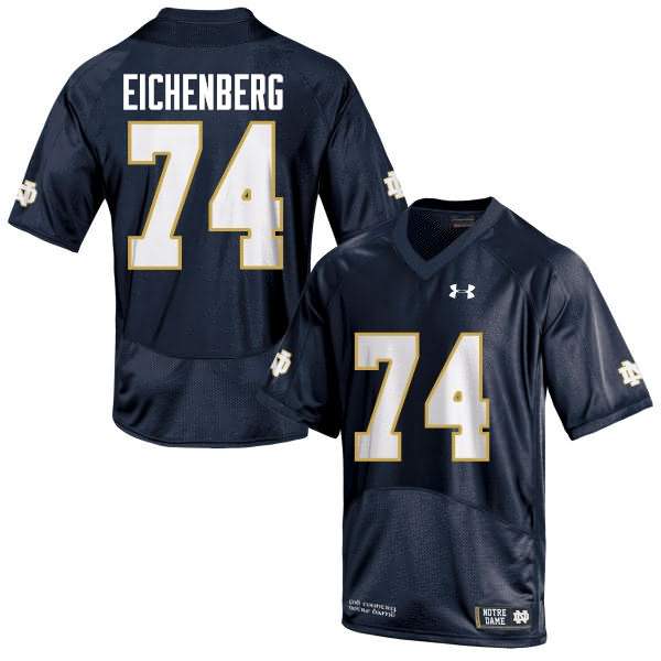 Men's Notre Dame Fighting Irish #74 Liam Eichenberg Under Armour Navy College Football Game Jersey 